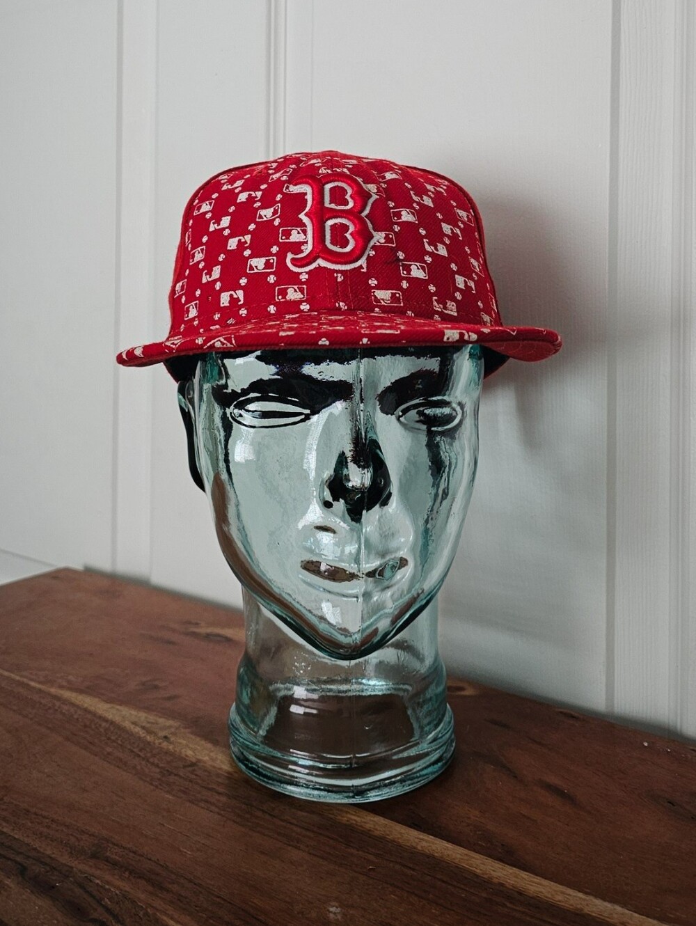New Era Men's Boston Red Sox 59FIFTY Red MLB Logo Allover Print Size 7